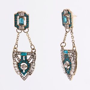 Women's Blue & Rhinestone Dangle Earrings